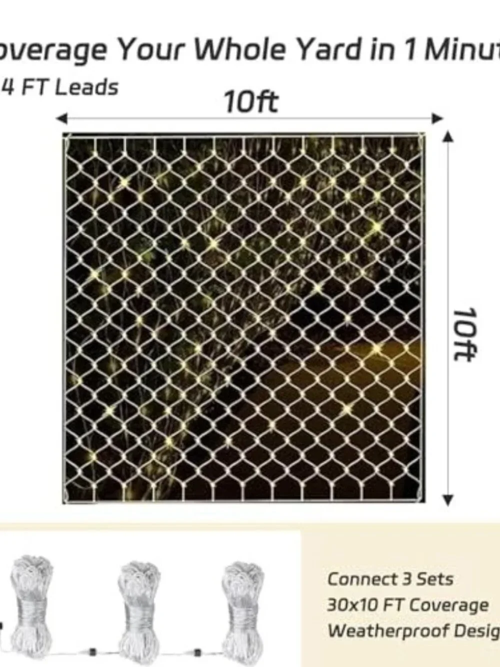 Woohaha 192 LED Outdoor Net Lights 9.8' x 6.6' 8 Modes
